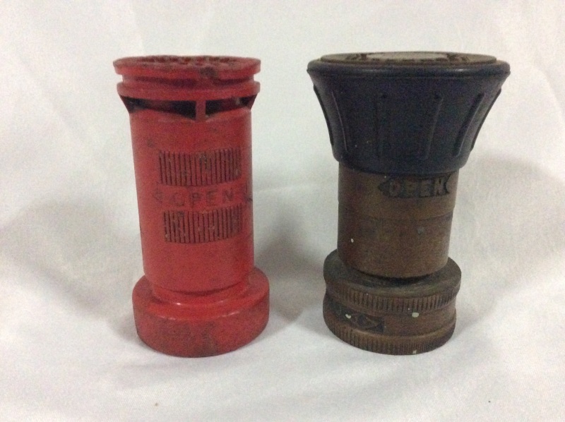 2 Vintage Fire Hose Nozzles 5.4 inches tall