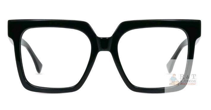 Firmoo Cathy001 C1 Black Square Acetate Eyeglass Frames 55-18-145 with Case