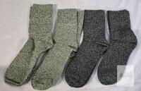 4 Pairs Wool Blend Boot Socks, Men&rsquo;s Large, Marled Grey & White, Thick Ribbed Workwear
