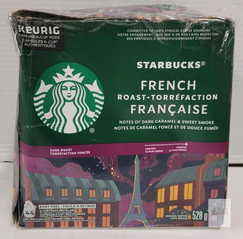 Starbucks French Roast Keurig K-Cup Pods 44 Count, Dark Roast, 18.6 oz Box, 2026 Expiry