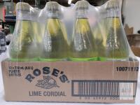 [BB 2024 DE20] 12 Rose's Lime Cordial Sweetened Concentrated Fruit Juice Syrup . 739ml Bottles