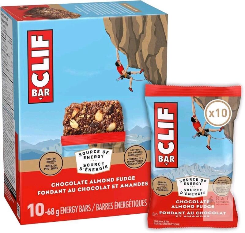 [bb 01/2027] New CLIF BAR Energy Bars 10-Pack, Chocolate Almond Fudge, Granola Bar, High in Protein, Contains 70% Organic Ingredients, 68g ea