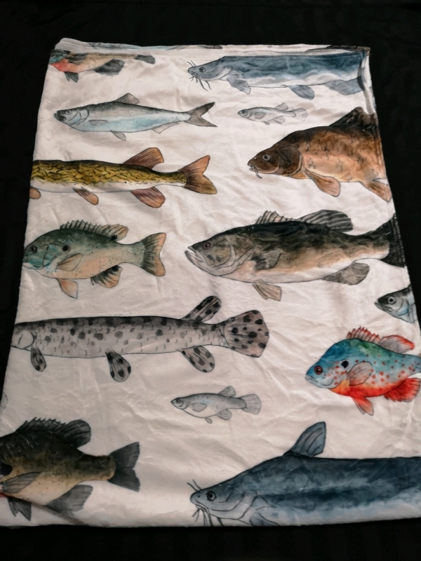 New Blanket with Fish 80 by 60"