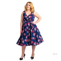 New Size 22 Women's MISS LAVISH LONDON Retro Butterfly Rockabilly Vintage Dress, 44" Knee-Length