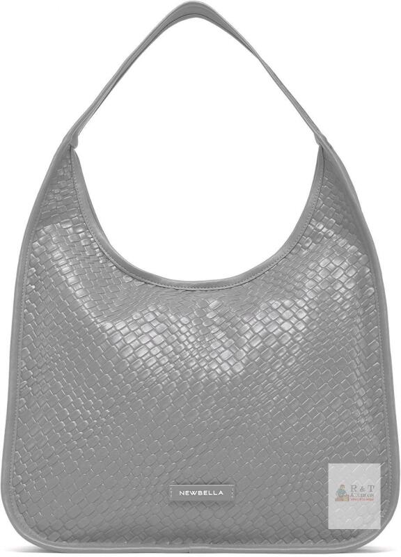 New NewBella PU Leather Shoulder Bag Hobo Bag, Woven Texture, 15" &times; 5" &times; 19" (Incl Handle) BWB00347ALGF