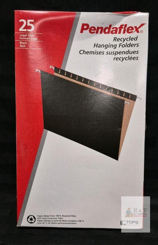 Pendaflex Legal Size Black Recycled Hanging Folders 25 Count 100% Recycled Fiber Durable