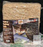 PRECISION Poultry Excelsior Nesting Pads 10-Pack, 13"x13", Natural Aspen, New Packaging torn but product is not affected