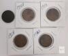 1902 - 1936 Canadian Large & Small One Cent Pennies . Large : 1902 , 1909 , 1916 , 1918 , 1920 . Small : 1920 , 1932 , 1933 , 1935 , 1936 - 2