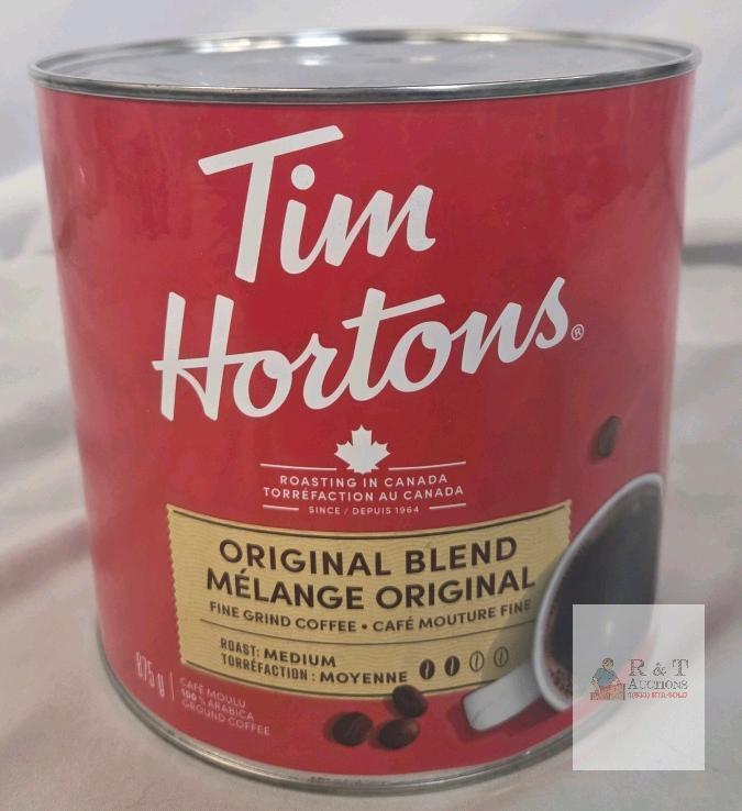 Tim Hortons Original Blend Medium Roast Fine Grind Coffee, 875g Can, 100% Arabica Beans