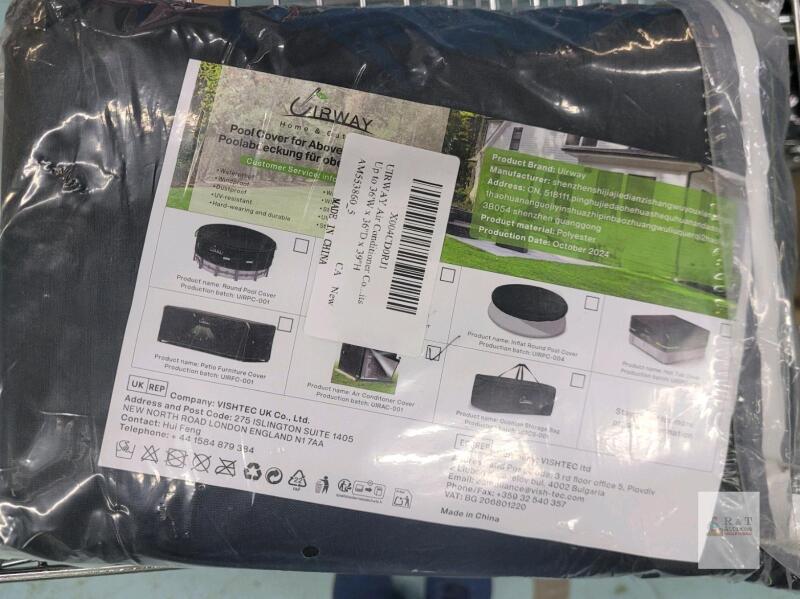 new Air Conditioner Cover UIRAC-001, Fits Units Up to 36x36x39 in, Polyester, Waterproof, Black