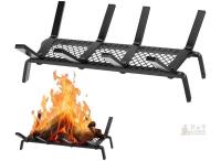 NEW Airfans 24" Heavy Duty Steel Fireplace Grate Mesh Bottom Log Holder Indoor/Outdoor Black