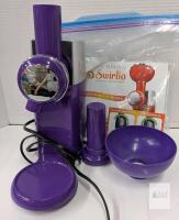 Big Boss Swirlio Frozen Fruit Dessert Maker, Purple, Includes Recipe Book