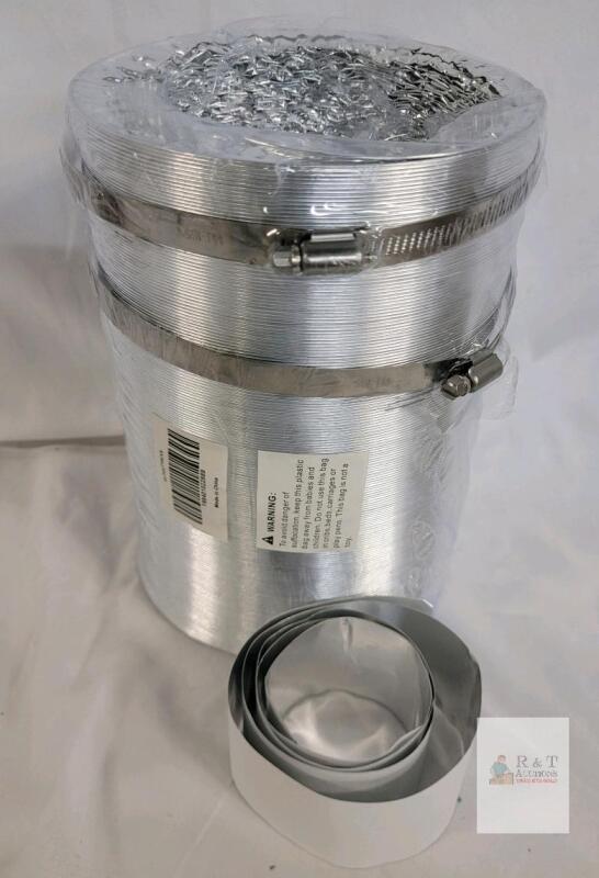 New - Flexible Aluminum Foil Dryer Vent Hose w/Clamps & Tape .