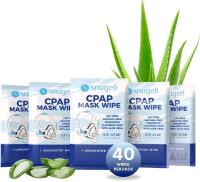 New 40-Pack SNUGELL Individual CPAP Wipes | Unscented, Lint-Free, Alcohol-Free | with Aloe Vera | Convenient, Easy to use, Travel-Friendly Disposable Cleansing-Safe Wipes for CPAP Users