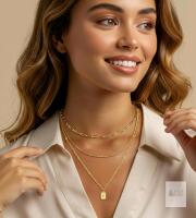 New 3 Pcs Gold Layered Necklaces for Women, Dainty 14K Gold Plated Choker Paperclip Chain Necklace, Stackable Women's Pendant Necklaces Jewelry Set