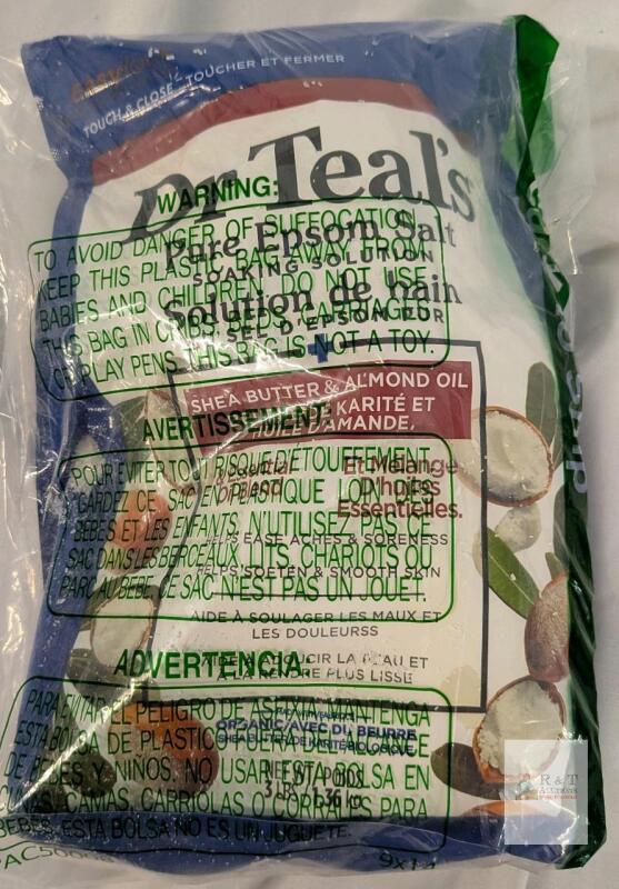 Dr Teal's Epsom Salt Bath Soak, Shea Butter & Almond Oil, 3 lb,