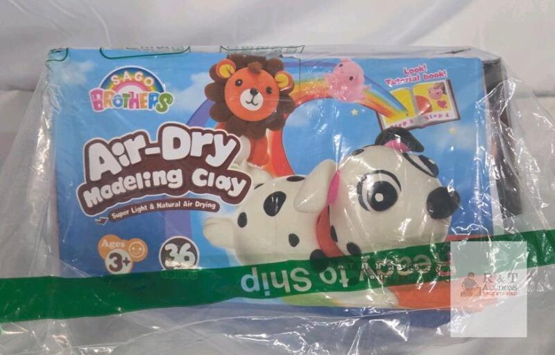 Sago Brothers Air-Dry Modeling Clay Set, 36 Colors, Non-Toxic, w/Tools & Tutorial Book