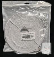 NEW Cat 7 Ethernet Cable 100 FT White Flat Patch Cord, RJ45, New with Clips, B01LXY06GO