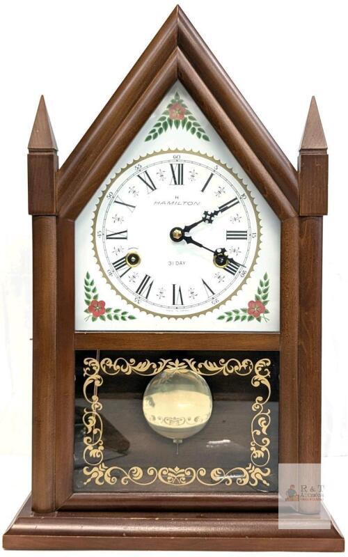 Hamilton 31-Day Mechanical Mantel Clock with Pendulum and Key