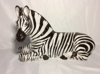 Large Porcelain Zebra Figurine 15 inches long