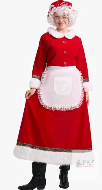 New sz XL Mrs. Claus Costume for Women Deluxe Adult Miss Santa Clause Dress Christmas Outfit<br/>