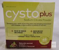 AUG 26 Cystoplus Sodium Citrate Powder, 6 Cranberry Sachets, UTI Relief, Exp 2026, Lot 250808, NPN 80034529