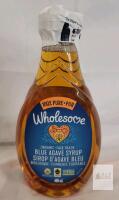 Wholesome Organic Blue Agave Syrup 480mL, Certified Fair Trade, Sealed, Best Before Sept 2028