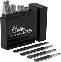 New 44 Metal Collar Stays for Men &ndash; 4 Sizes in Elegant Black Box