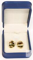 New Trendy Plated Stud Earrings , Wave Texture and Gentle Shine - 0.75" Long With Case