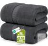 New - Utopia Towels Luxurious Jumbo Bath Sheet, 35"&times;70" , 500 GSM 100% Ring Spun Cotton, Highly Absorbent and Quick Dry Extra Large Bath Towel, Super Soft, Grey, 2 Pack