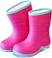 New Size 34 / 3M Kids' GreenTiming Pink + Teal Insulated Waterproof Rubber Boots