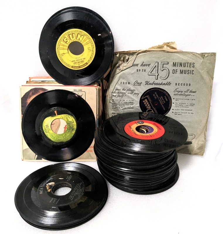 100+ 45 RPM & 35 RPM LP Records incl Beatles, Elvis & More.