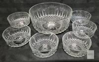 Arcoroc France Glass Punch Bowl Set &ndash; 7-Piece Starburst Pattern