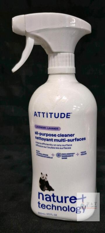 ATTITUDE Lavender All-Purpose Cleaner, 27.1 fl. oz. (800 mL), Plant-Based, EWG VERIFIED&reg;