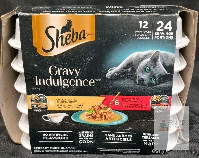 BB JAN 2028 Sheba Gravy Indulgence Chicken & Beef Entr&eacute;es, 12 Twin-Packs, 24 Servings, 31.75 oz Total