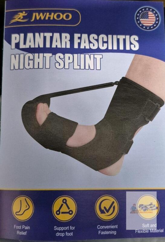NEW JWHOO Plantar Fasciitis Night Splint, Large, Black, Adjustable Velcro Straps, Universal Fit
