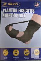 NEW JWHOO Plantar Fasciitis Night Splint, Large, Black, Adjustable Velcro Straps, Universal Fit