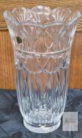 Cristal d'Arques 10.6" French Lead Crystal Vase, 24% PbO, Deep Cut Starburst Pattern, France