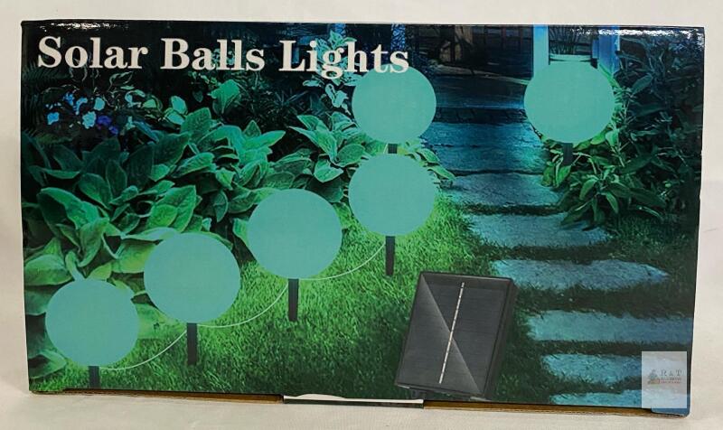 NEW Solar-Powered Multicolor Garden Ball Light Chain with 6 LED Globes, 80.7" Total Length