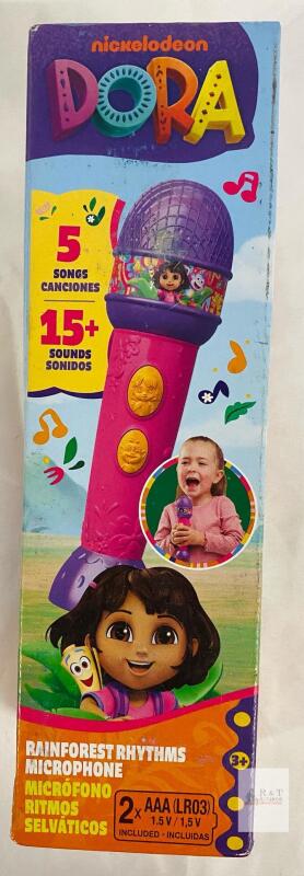 NEW Dora the Explorer Rainforest Rhythms Microphone by Spin Master, 5 Songs, 15+ Sounds, 3+, #20153031