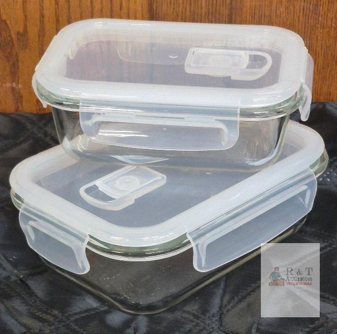 2 New Navaris Glass Containers with Air Vents