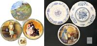 Vintage Arthur Wood Oliver Twist "Oliver Asks For More" Trinket Dish & 6 Limited Edition Plates: 3&times; Norman Rockwell, "The Pheasant", J&G Meakin Chelsea Roses & 1981 Niagara-On-The-Lake Bicentennial Commemorative Plate