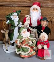 Regency & Byers' Choice Santa & Caroler Figurines, 14" Trail Santa with Deer,