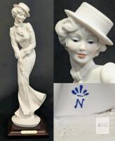 Rare Vintage Giuseppe Armani Porcelain Figurine "Lady Plays Golf" 1990 Florence, Italy 0835F, 10.5" Tall, No Chips or Cracks