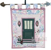 Vintage Handmade Quilt Wall-Hanging Flag With Expanding Display Rod, 24" &times; 31" (Including Top Loops)