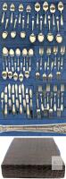 49pc Oneida WM. A Rogers Sectional Silverplate Flatware in Unusual Folding Case