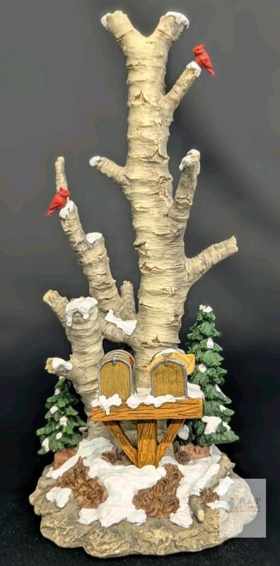 Department 56 Village Birch Tree Cluster with 2 Mailboxes Birds Accessory 52631, 8.75" Tall With Original Packaging