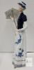 Royal Crown " Victorian Mady holding Umbrella " Porcelain Figurine . Measures 12 &frac34;" tall . No chips or cracks - 2