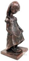 Large Vintage Unsigned Austin Productions Klara Sever Sculpture: 1973 Girl Statue Approx 21.5" Tall, Chips Present