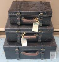 Three (3) Regal Vintage-Style Home Decor Suitcases .
